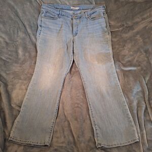 Levis Jeans Womens 22W 414 Light Wash Stretch High Rise Classic Straight